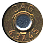 4.3 x 45mm Ball  West Germany DAG 4,3x45 head view.