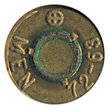 7.62mm NATO Ball DM41 West Germany ⊕ MEN 72-63 head view.