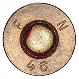 7 x 57mm Mauser Tracer  Belgium F N 46 head view.