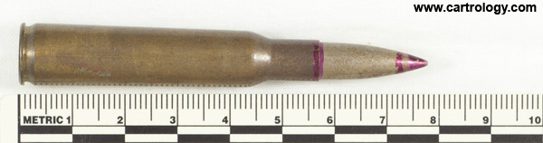 7 x 57mm Mauser Tracer  Belgium F N 46 profile view.