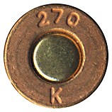 7.62 x 39 mm Ball  Soviet Union 270 К head view.