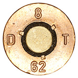 7.5 x 55mm Schmidt-Rubin Ball  Switzerland D 8 T 62 head view.