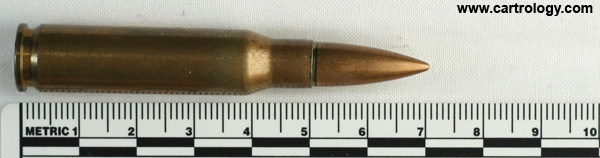 7.62mm NATO Ball  Portugal 7,62x51 59 FNM 1 profile view.