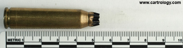 7.5 x 54mm MAS Grenade Blank  France TE 4-72 F 7.5 profile view.