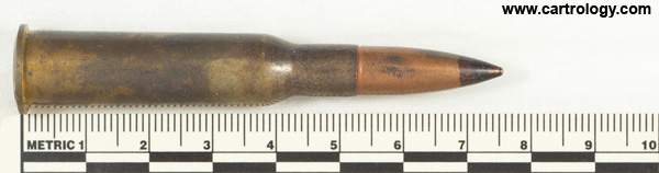 7.62 x 54mm R AP B30 Soviet Union ЗВ 39 profile view.
