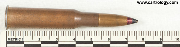 7.62 x 54mm R API  Soviet Union ЗВ 39 Ш profile view.