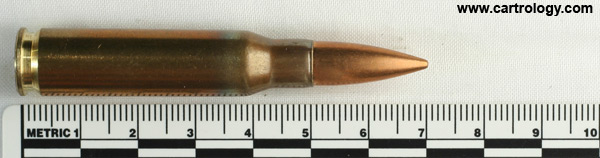 7.62mm NATO Ball NM60 Portugal ⊕ 29 80 BF profile view.