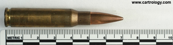 7.62mm NATO Ball  Yugoslavia ⊕ AAC 83 profile view.