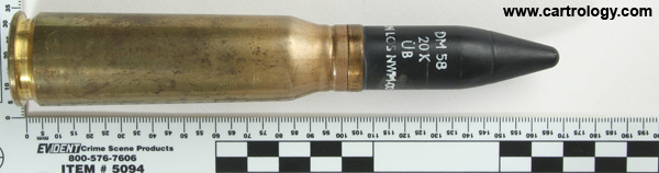 20 x 102mm TP DM58 Netherlands profile view.