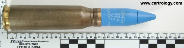 20 x 102mm TP DM58 Netherlands profile view.