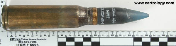 20 x 102mm API T69E1 United States F A * 52 * profile view.