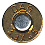 4.3 x 45mm Ball  West Germany DAG 4,3x45 head view.
