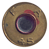 7.62mm pre-NATO Short Case Inert  United States F A 45 head view.