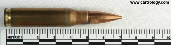 7.62mm NATO Ball L2A2 United Kingdom ⊕ 61 K L2A2 profile view.