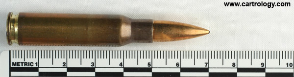 7.62mm NATO Ball DM41 West Germany 7.62 NATO IAC 1-65 profile view.
