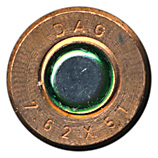 7.62mm NATO Plastic Training  West Germany DAG 7.62x51 head view.
