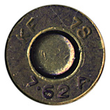 7.62mm NATO Ball M80 India KF 78 7.62A head view.
