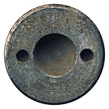 20 x 110mm HS Dummy M18A1 United States CARTRIDGE DRILL M18A1 20MM GUN head view.