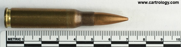 7.62mm NATO Ball  Czechoslovakia .308W O 82 O profile view.
