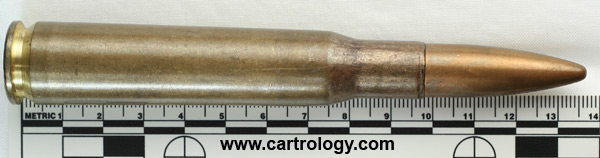.50 BMG Ball  Argentina FLB 74 12,7x99 profile view.