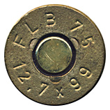 .50 BMG Ball  Argentina FLB 75 12,7x99 head view.