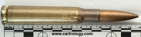 .50 BMG Ball  Argentina FLB 75 12,7x99 profile view.