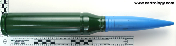 35 x 228mm Oerlikon Proof DM1071 West Germany 35x228 DM1001 LOS DN-1-11-X profile view.