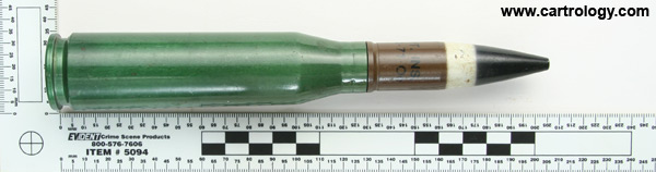 20 x 128mm Oerlikon TP-T  Spain 929 Oe 70 (PSW) (on primer assembly) 209-11 Oe profile view.