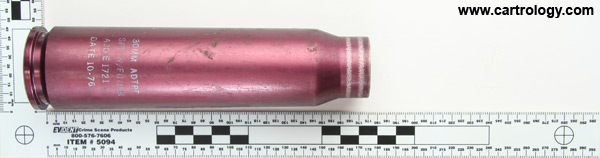 30 x 173mm GAU-8/A Fired  United States IVI 2-31-76 7300310-2-H profile view.