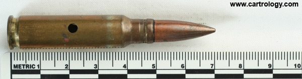 7.62mm pre-NATO Intermediate Case Dummy  United States F A 48 profile view.
