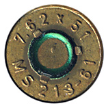 7.62mm NATO Ball DM41 West Germany 7.62x51 MS 213-61 head view.