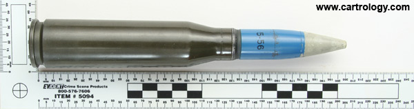 20 x 128mm Oerlikon HEI SBA Switzerland 655 Oe 56 (PS) (on primer assembly) + 72-56A DC profile view.