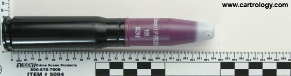20 x 82mm MG 151/20 Proof M2A1 South Africa 20mm D 02 FS profile view.