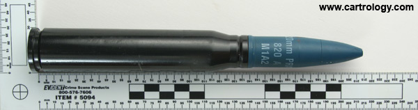 20 x 139mm HS820 TP M1A2 South Africa 20mm A 86 JV profile view.