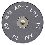 25 x 145mm AP-T  United States 25 MM AP-T LOT 1-1 AAI 73 head view.