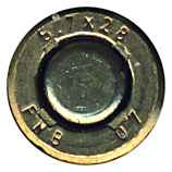 5.7 x 28mm P90 Tracer  Belgium 5.7x28 FNB 07 head view.