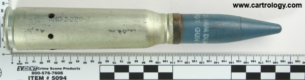 20 x 110mm USN Dummy MK 100 United States 20MM-MK5. MOD.0 RNO . 8 . 64 profile view.