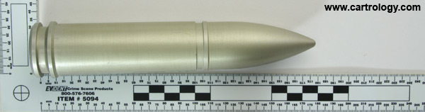 30 x 100mm B WECOM Dummy  United States DUMMY CARTRIDGE 30MM VAT-20-1 profile view.