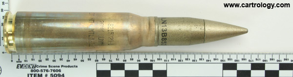 20 x 102mm Dummy PGU-40A/B United States  profile view.