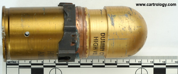40 x 53mm SR Dummy M922 United States CASE CARTRIDGE M169 GCP85M001-002 profile view.