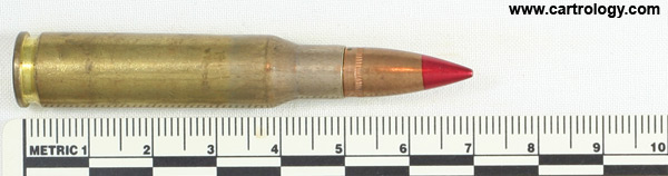 7.62mm NATO Tracer  Austria HP 7,62x51 83 profile view.