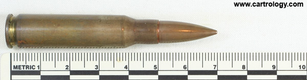 7.62mm NATO Ball L11A1 United Kingdom ⊕ 68 RA L11A1 profile view.