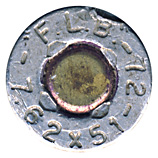 7.62mm NATO Blank  Argentina "F.L.B."-72-7,62x51- head view.