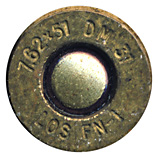 7.62mm NATO Blank DM31 West Germany 7.62x51 DM 31 LOS FN-1 head view.