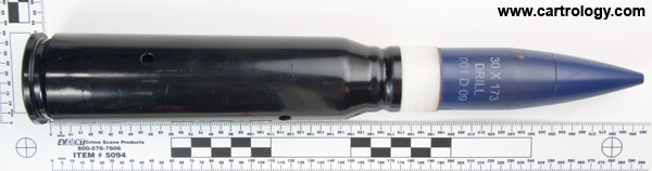 30 x 173mm KCA Dummy  South Africa  profile view.