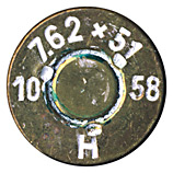 7.62mm NATO Ball  Austria 7.62x51 58 H 10 head view.