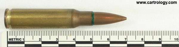7.62mm NATO Ball  Austria 7.62x51 58 H 10 profile view.