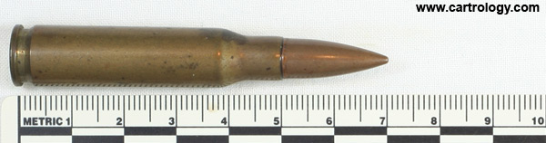 7.62mm NATO Ball MK 1 South Africa SAM 63 MK. 1 7.62 profile view.