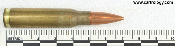 7.62mm NATO Ball  Spain 7.62x51 SB 70 profile view.