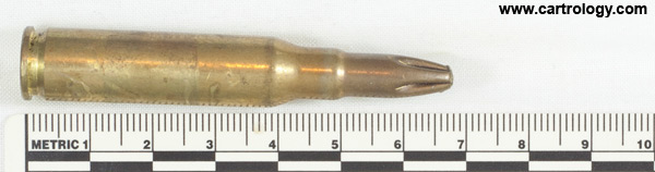 7.62mm NATO Blank  Brazil CBC 08 3 (on primer) C profile view.